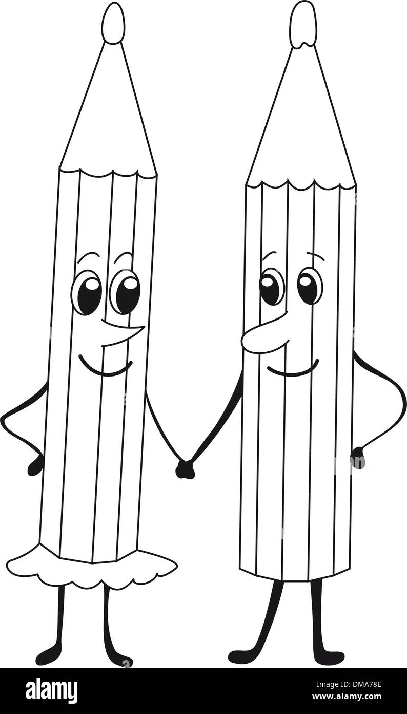 Bleistifte, schwarz / weiß Stock Vektor