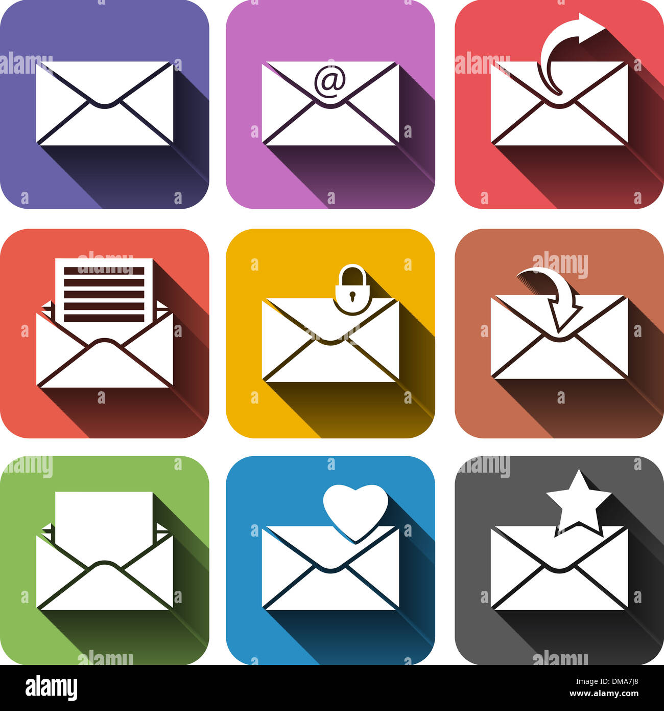 Flache Design Vektor-Icons für Web und Mobile Stockfoto