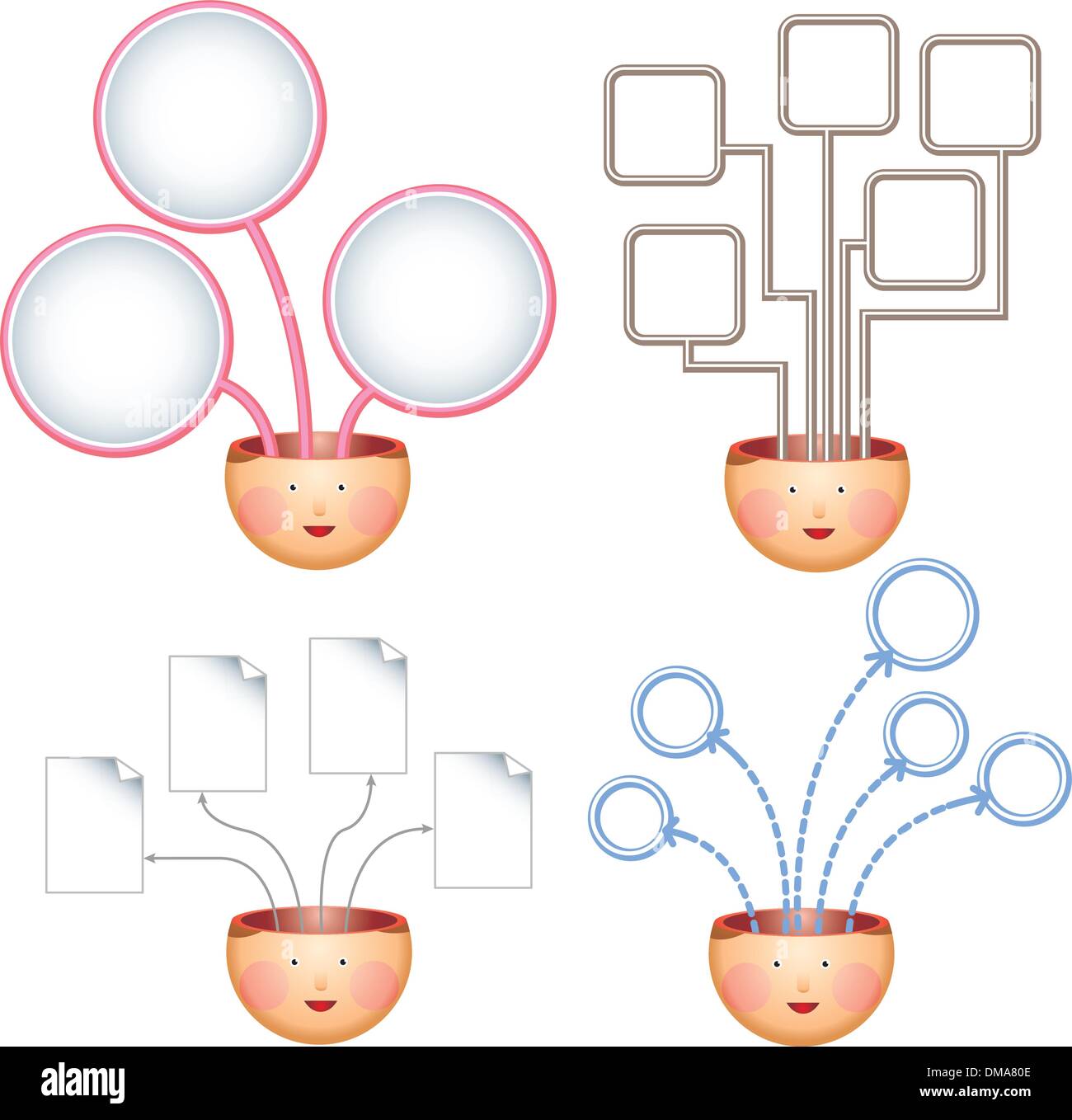 Vier Ideen Diagramme Stock Vektor