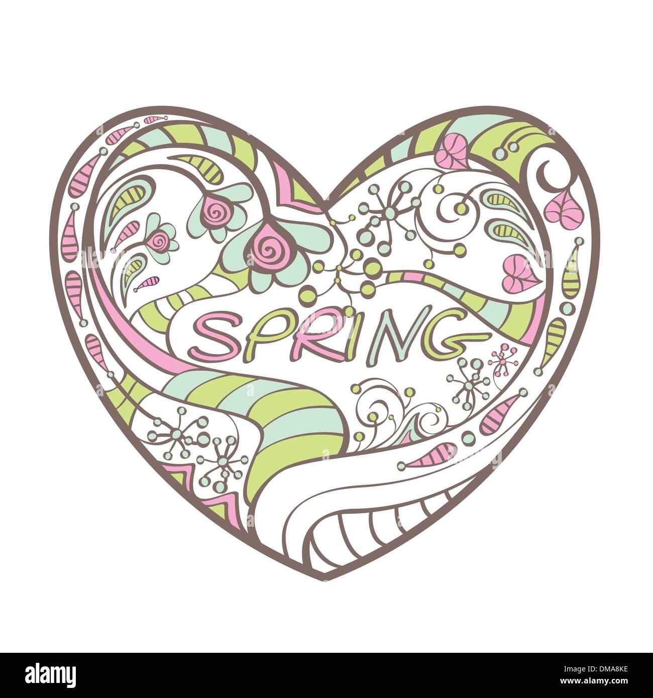 Cute Frühjahr Herz Stock Vektor