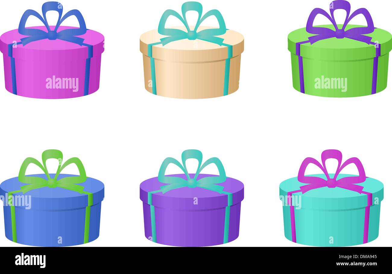 Geschenk-Boxen, Runde Stock Vektor