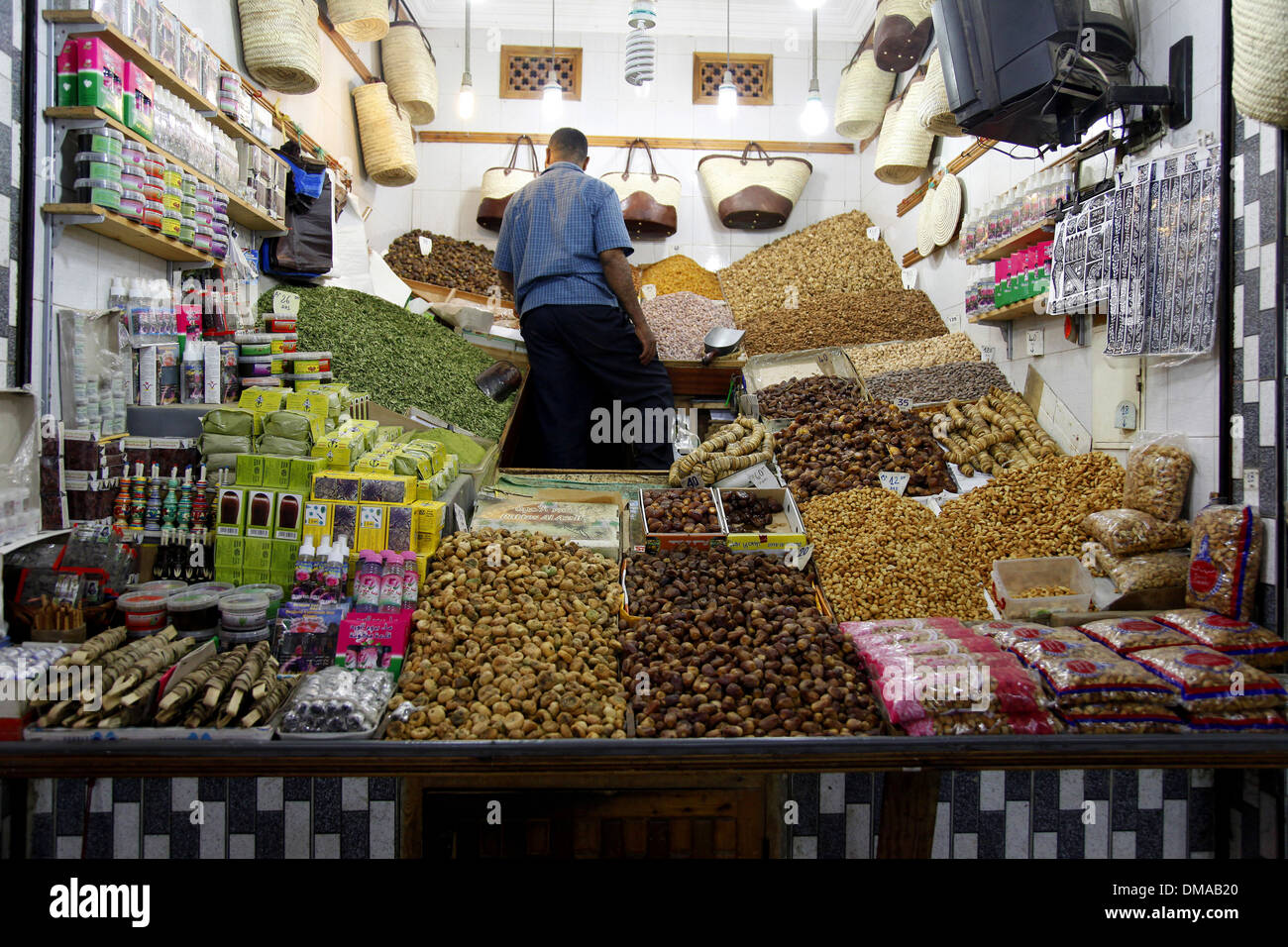 Marrakesch (Marokko): Markt am Jemaa El Fna entfernt Stockfoto