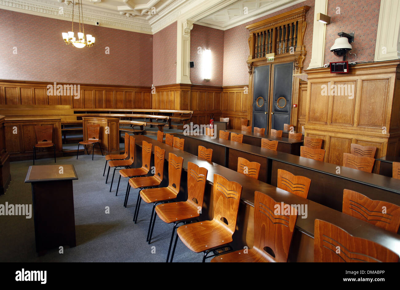 Paris: Leeren Gerichtssaal an das Gericht. 2012 Stockfoto