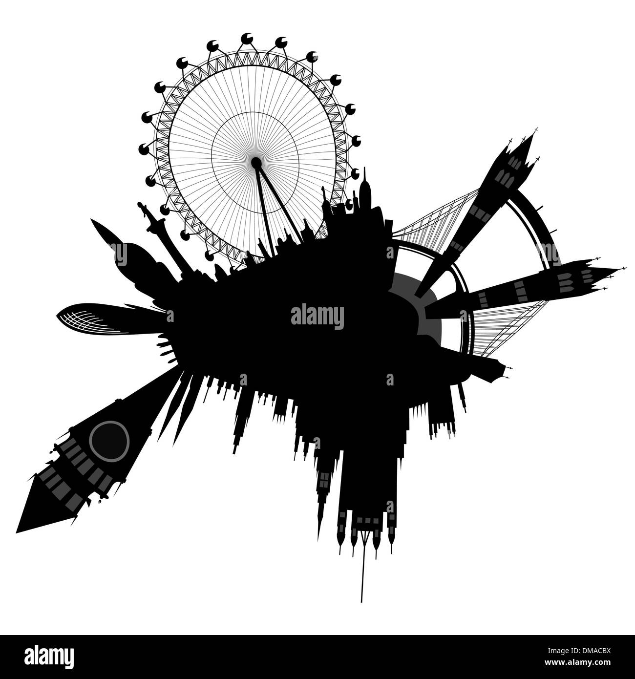 Skyline von London im Grunge-Stil - Vektor Stock Vektor