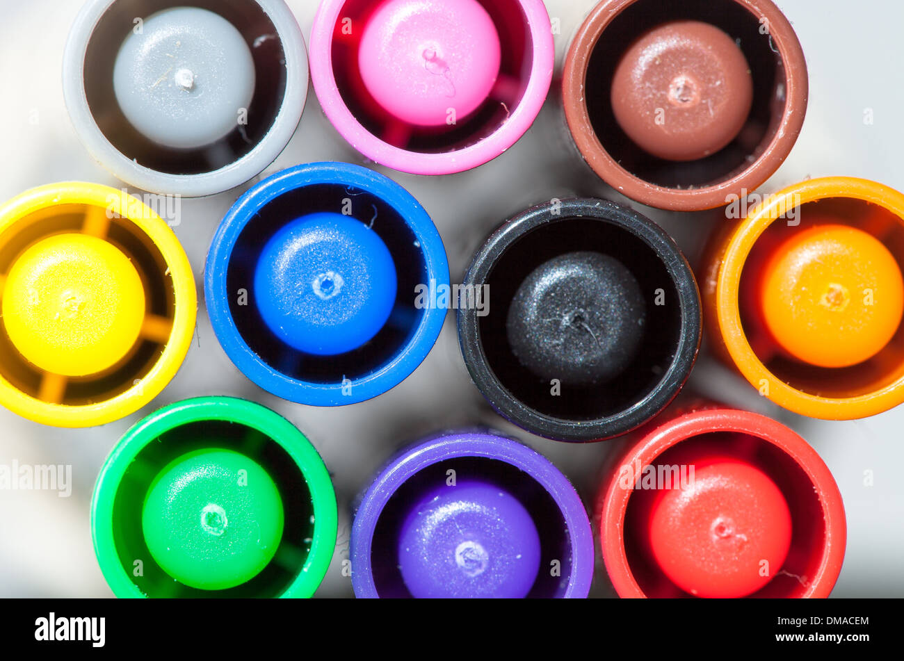 Marker tops Stockfoto