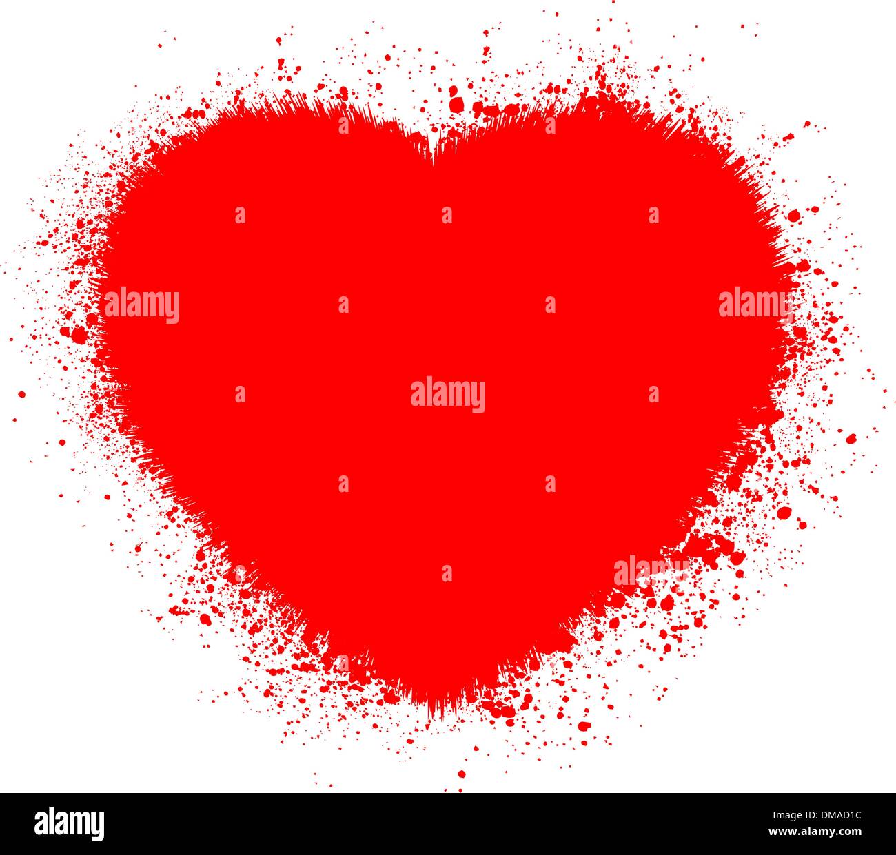 Grunge abstraktes Herz mit roten Spritzer. EPS 8 Stock Vektor