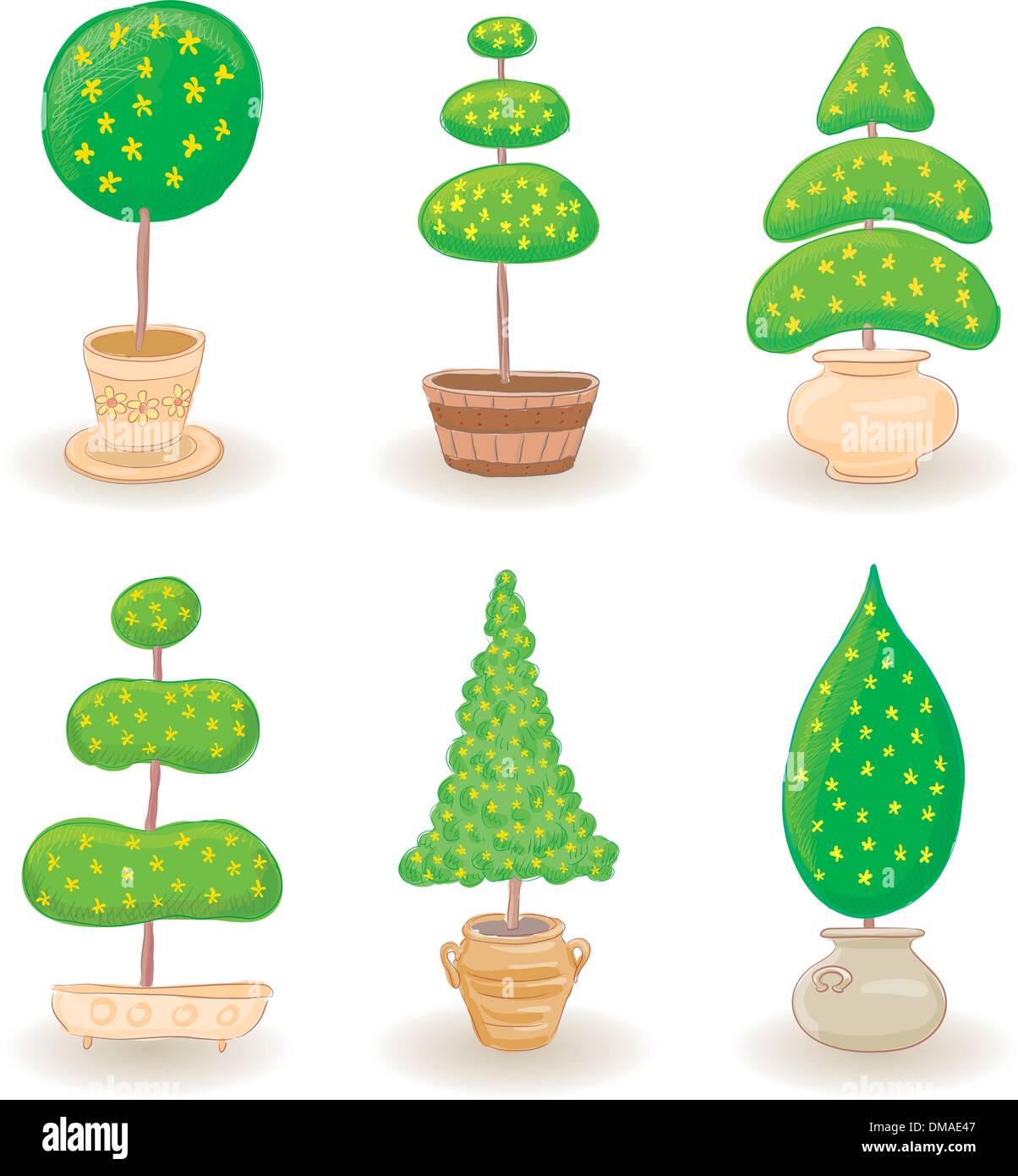 Garten Bäume - set 1 Stock Vektor