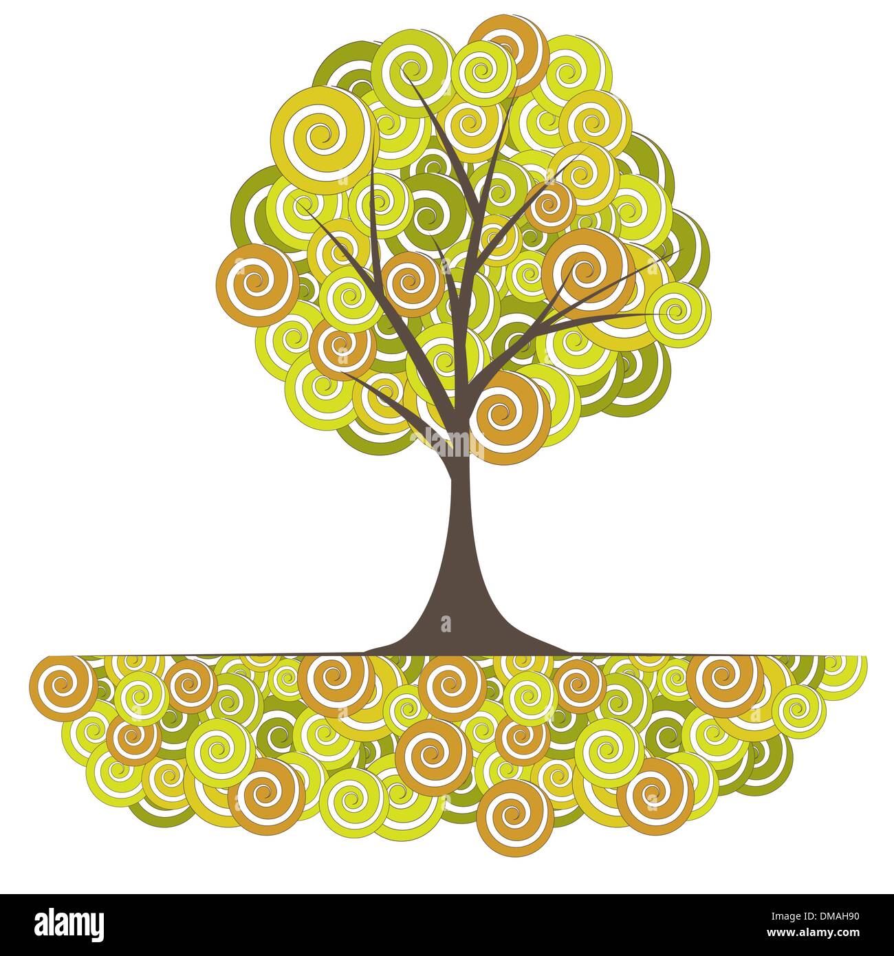 Abstrakte Baum, Blumen. Vektor-illustration Stock Vektor