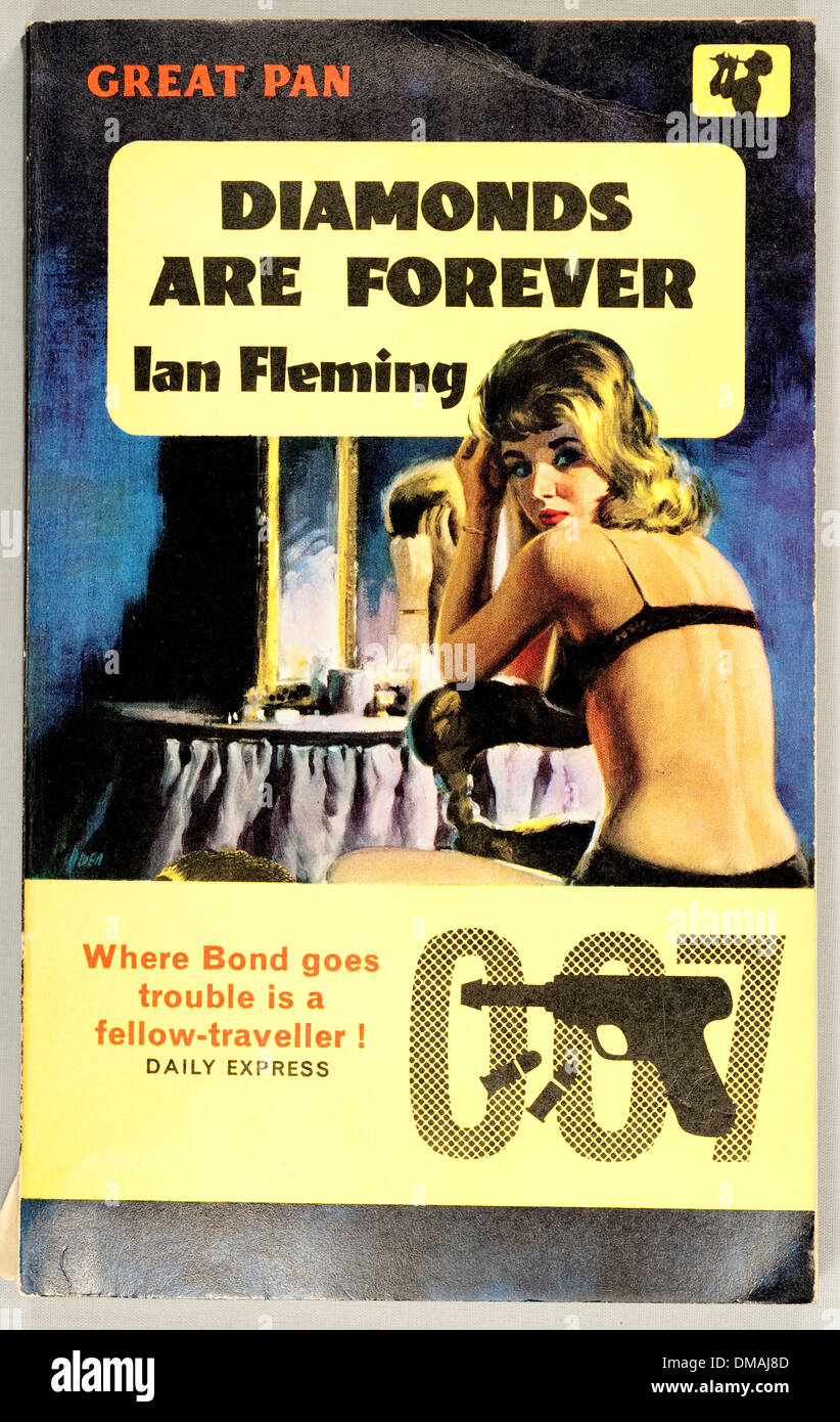 Alten Pan-Buch-Diamonds Are Forever Ian Fleming James Bond Archivierung Zeitdokument Stockfoto