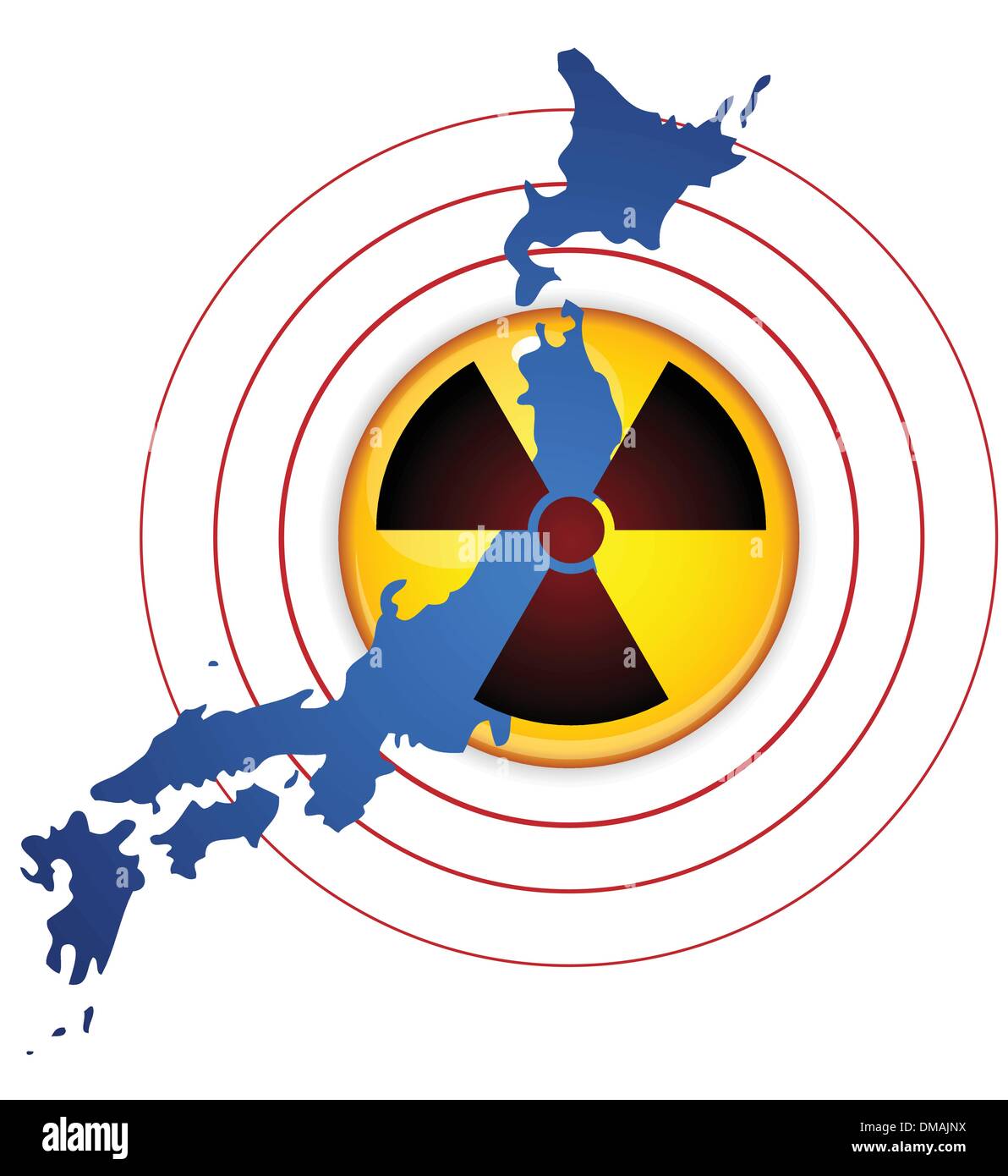 Japan Erdbeben, Tsunami und nuklearer Katastrophe 2011 Stock Vektor