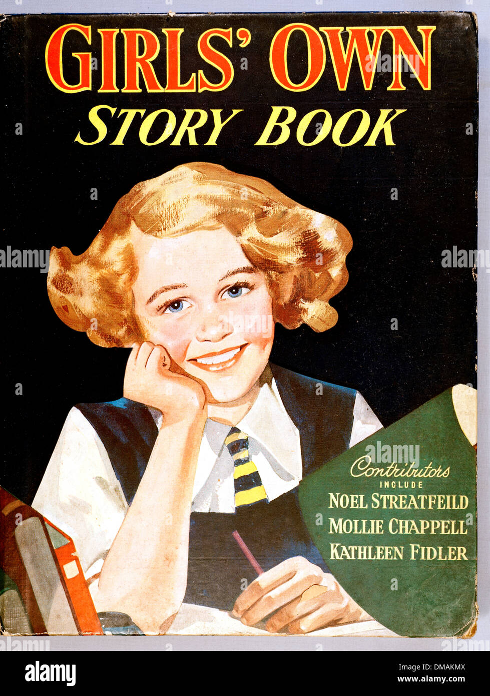 Vintage alte Mädchen eigene Geschichte Buch Illustration Archivierung Zeitdokument Stockfoto