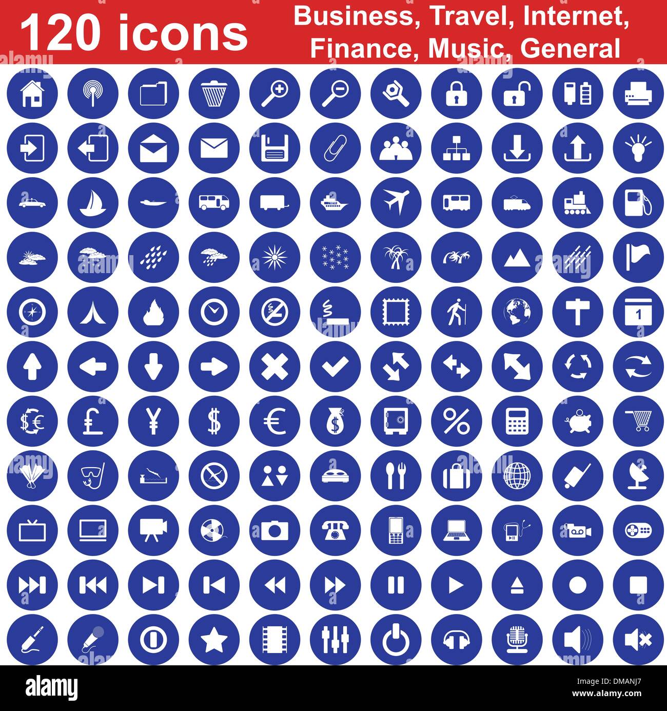 120 Icons set Stock Vektor