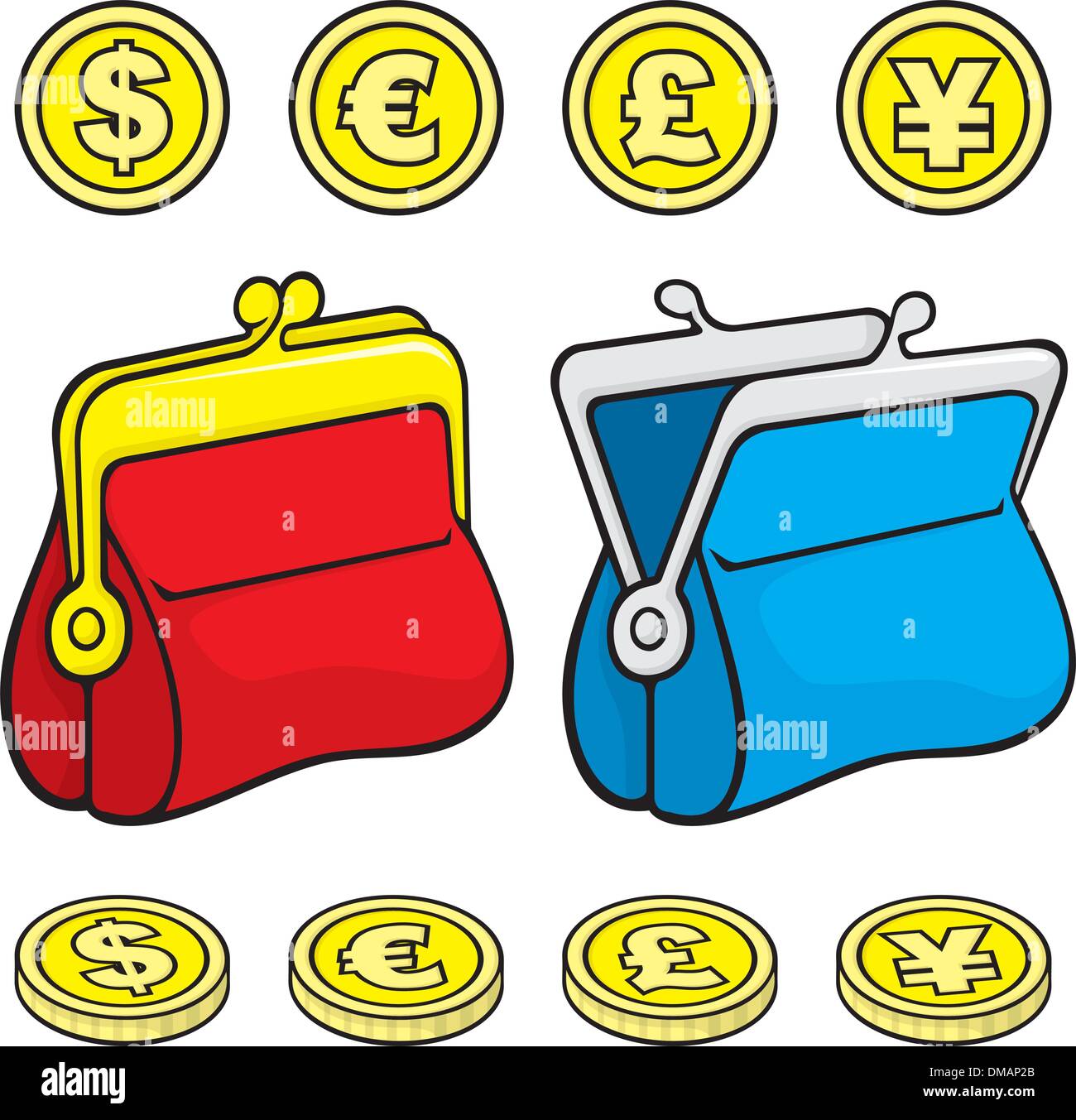 Coin Purse Geldbörse Stock Vektor