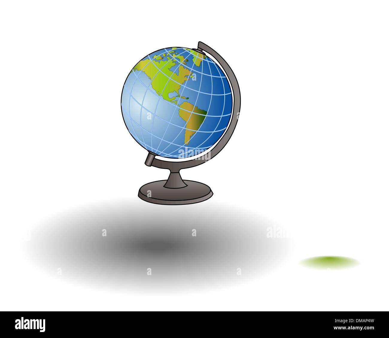Globus-Bücher und grüner Apfel Stock Vektor