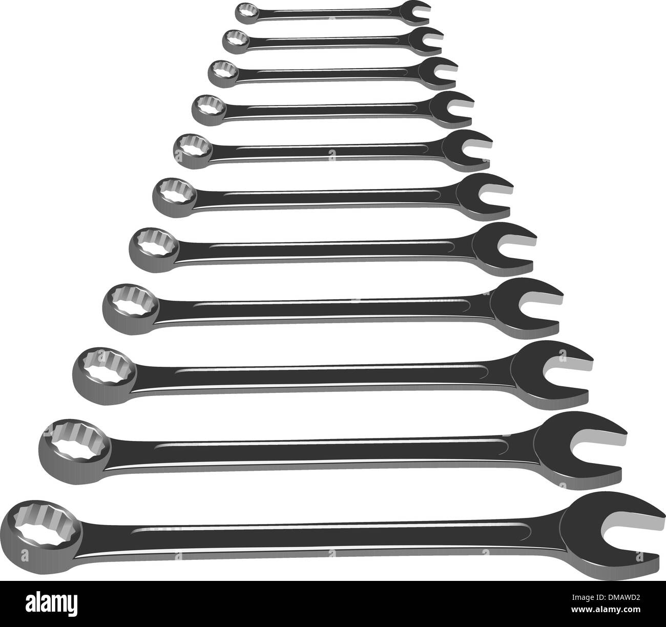 Schraubenschlüssel set Stock Vektor