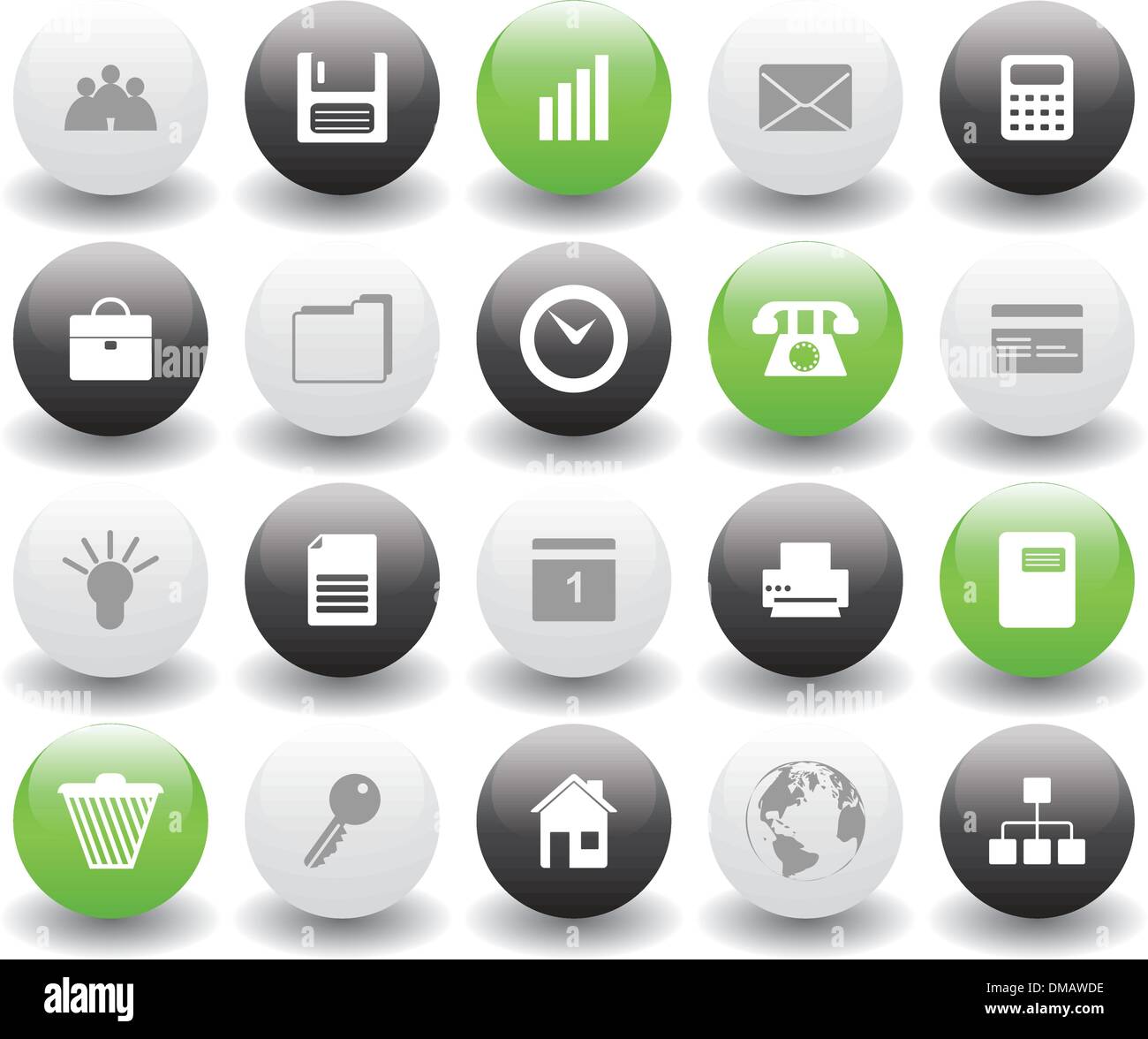 Business und Office Icons set Stock Vektor