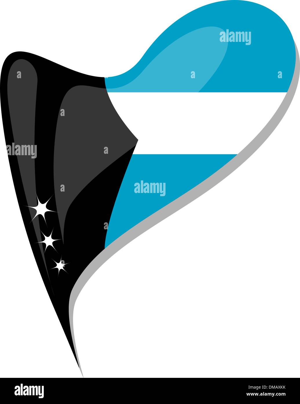 Bahamas Flagge Taste Herzform. Vektor Stock Vektor