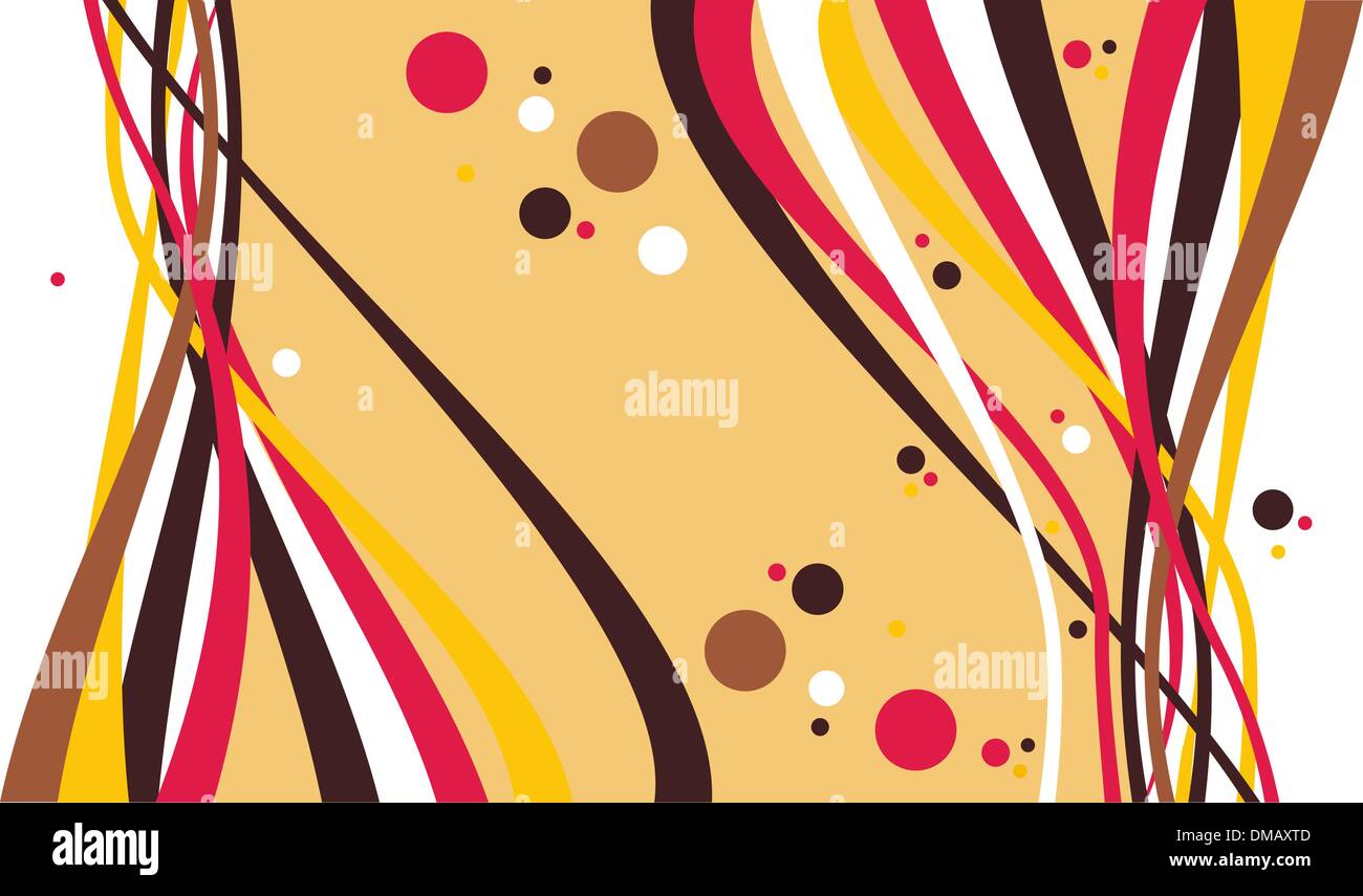 Retro Farben Wellen und sprudelt Hintergrund Stock Vektor