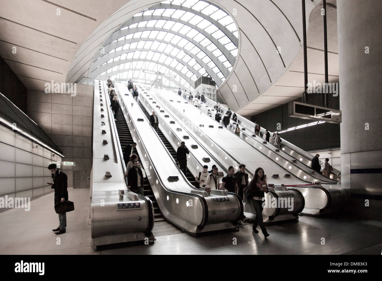 Canary Wharf u-Bahnstation, London Stockfoto