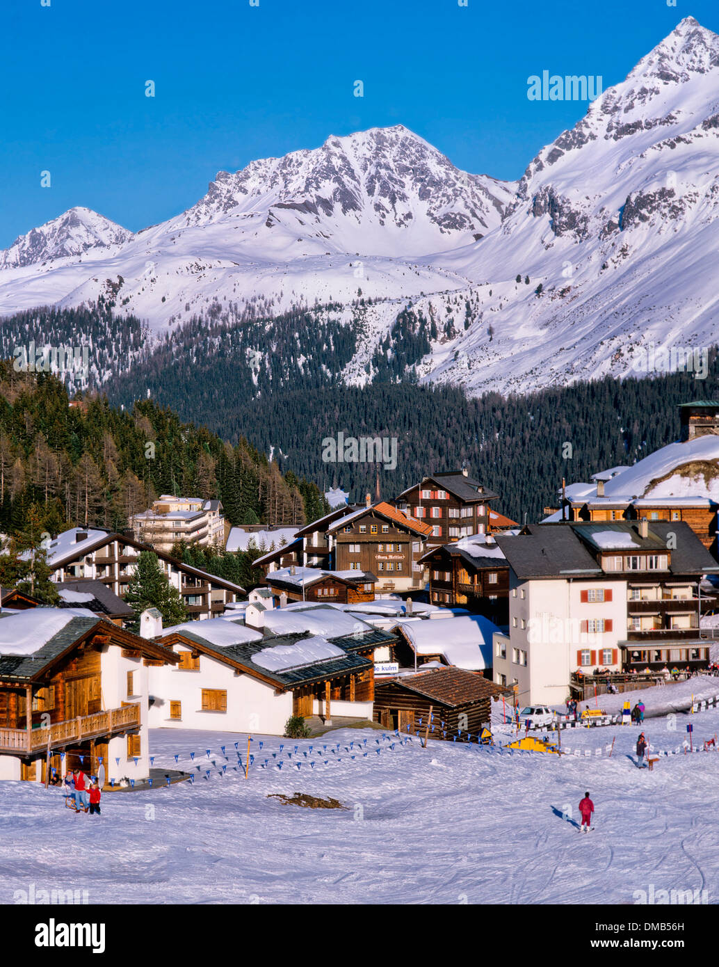 Alpine Skigebiet Arosa, Graubünden, Schweiz Stockfoto