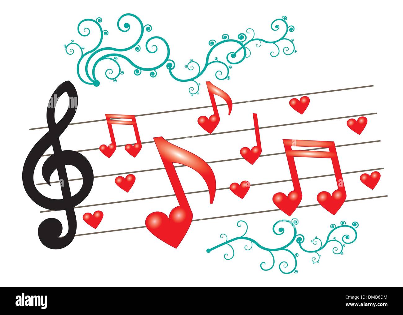 Musiknoten mit ornament Stock Vektor