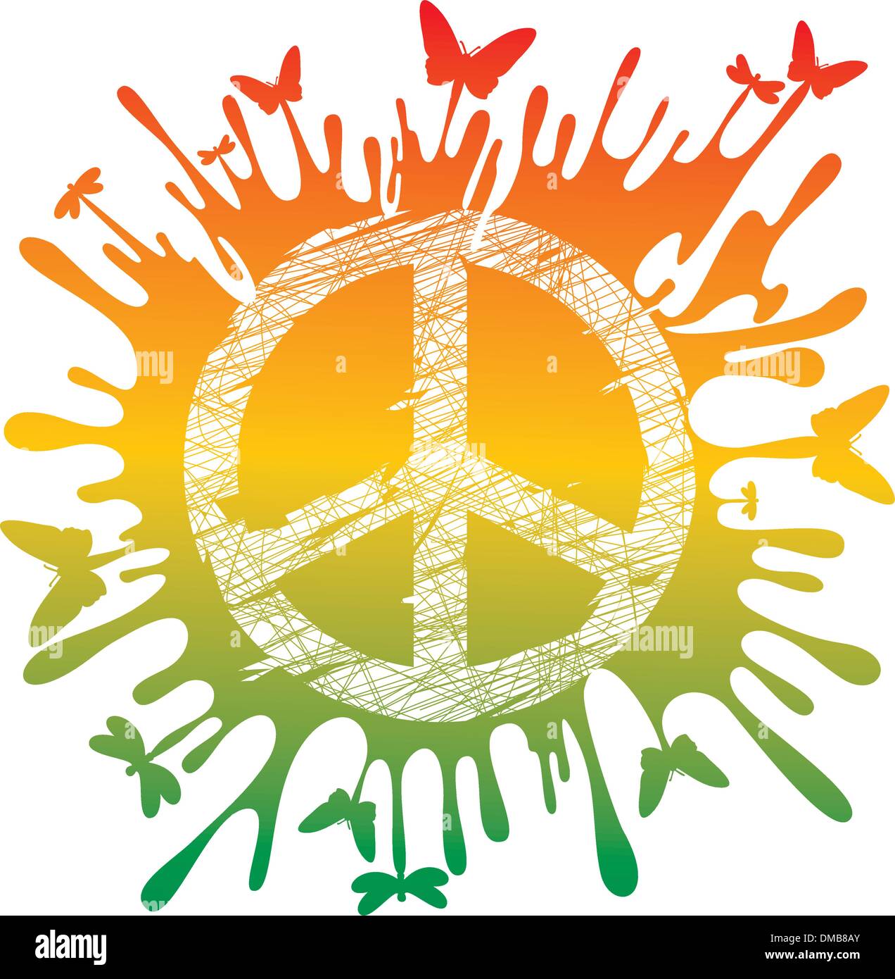 Hippie-Friedenssymbol Stock Vektor