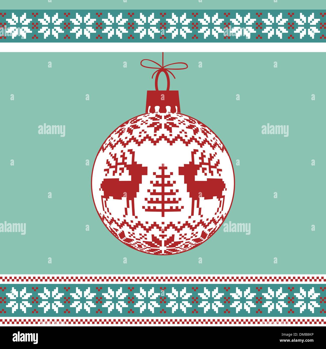 Weihnachtskugel mit nordischen Muster Stock Vektor
