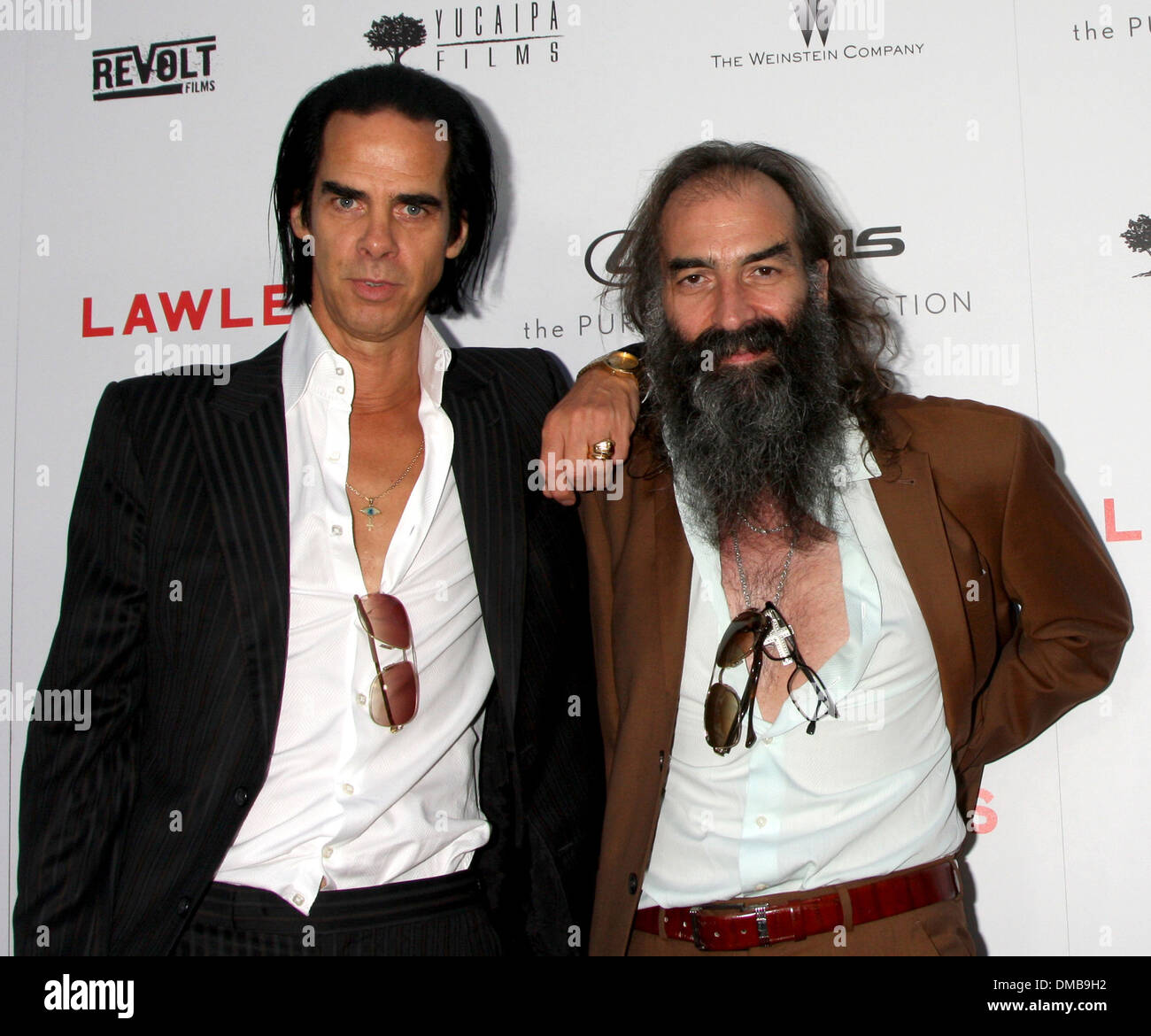 Nick Cave und Warren Ellis-premiere von "Lawless" ArcLight Kinos Hollywood California - 22.08.12 Stockfoto