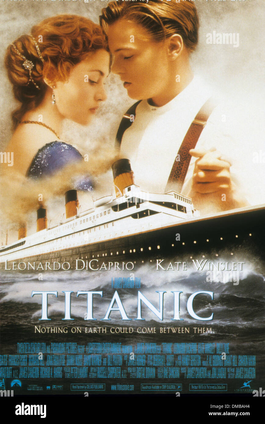 TITANIC-Poster für das Jahr 1997 mit Leonardo Di Caprio und Kate Winslet Twentieth Century Fox film Stockfoto