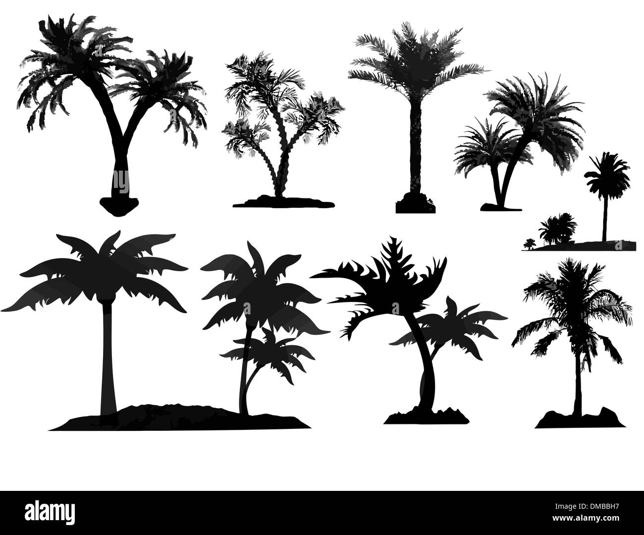 Palm-Baum-Silhouetten Stock Vektor