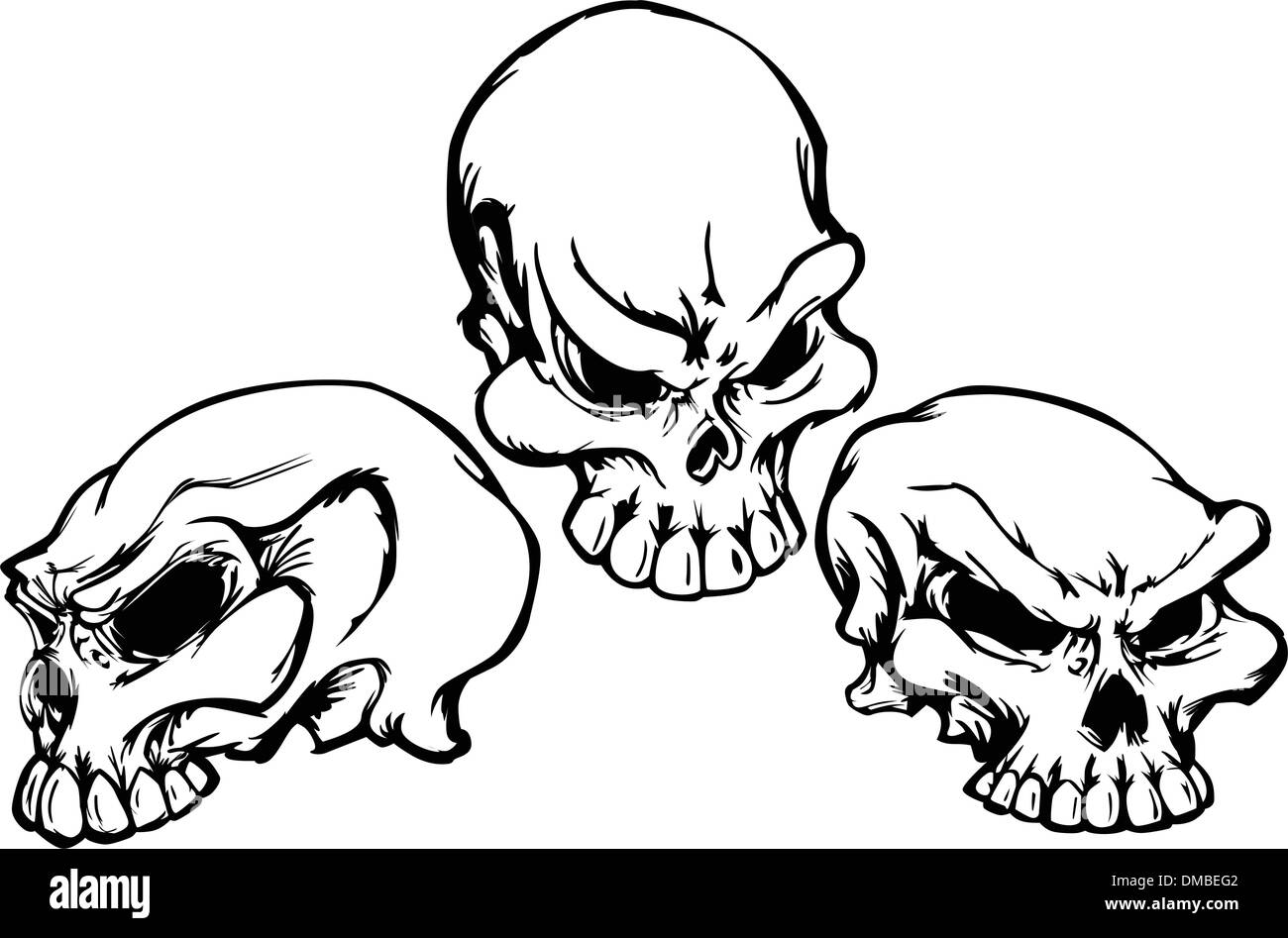 Schädel-Gruppe mit graphischen Vektor-Bilder Stock Vektor