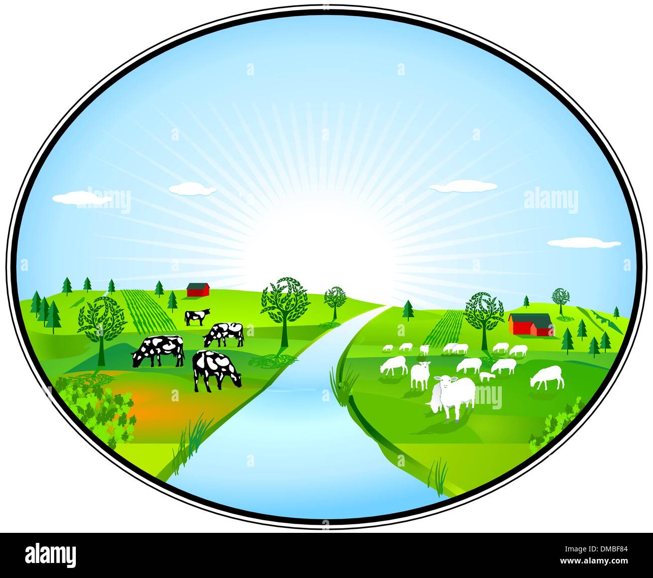 Landwirtschaft-panorama Stock Vektor