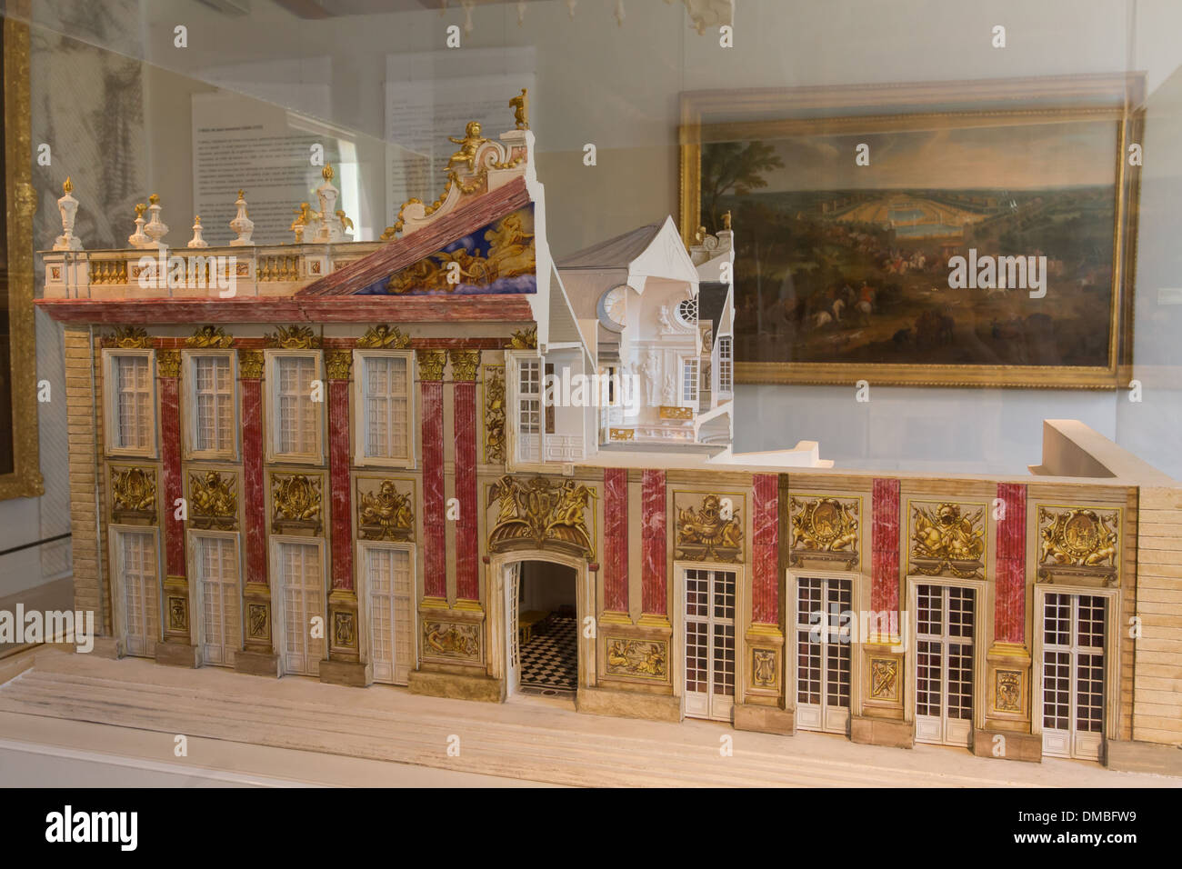 MODELL DER ROYAL HUNTING LODGE WAR ES IN 1715, PROMENADE MUSEUM, ROYAL PARK VON MARLY, NATIONALE NACHLASS VON MARLY-LE-ROI, YVELINES (78), FRANKREICH Stockfoto