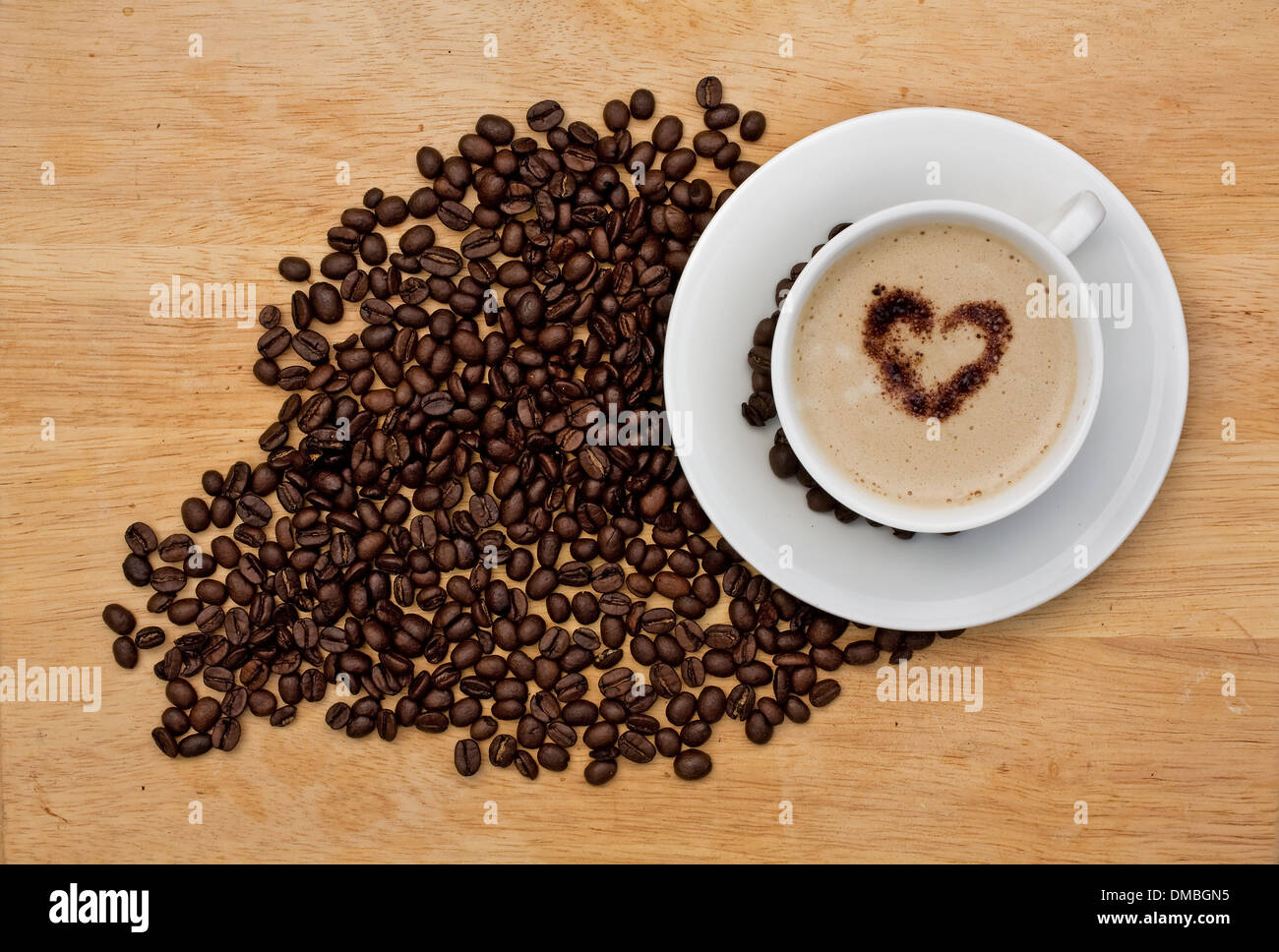 Liebe alte Kaffeebohne Stockfoto