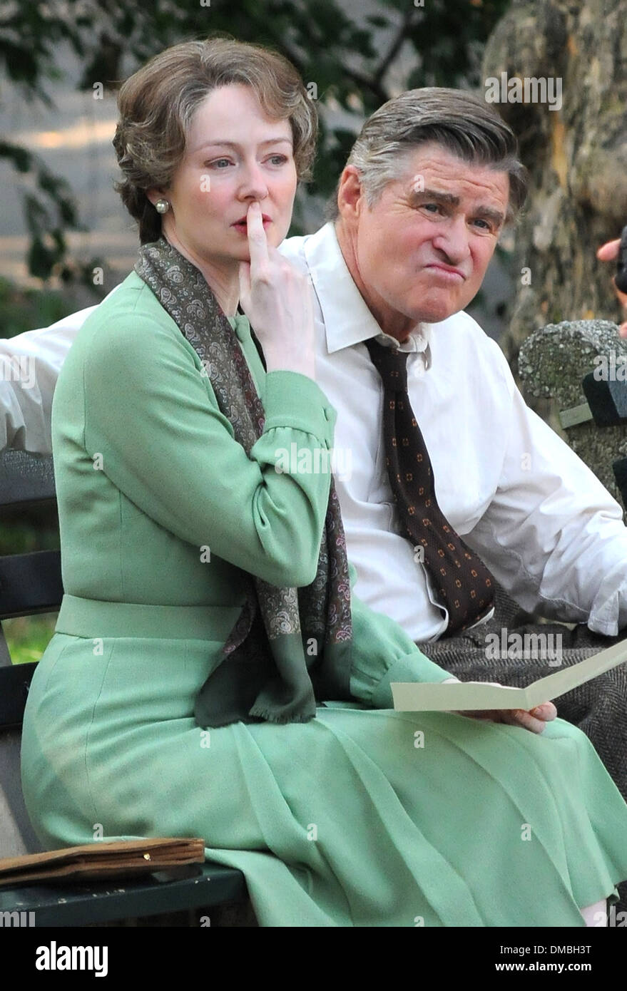 Miranda Otto und Treat Williams am Set von "Die Kunst des verliert" im Central Park New York City USA - 17.08.12 Stockfoto