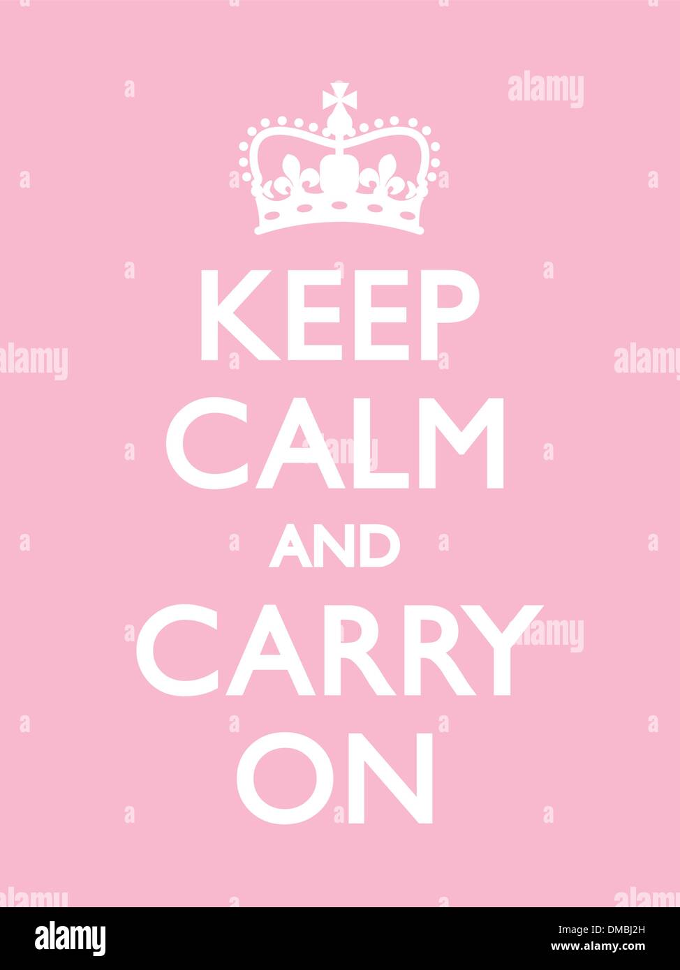 Keep Calm and Carry auf rosa Stock Vektor