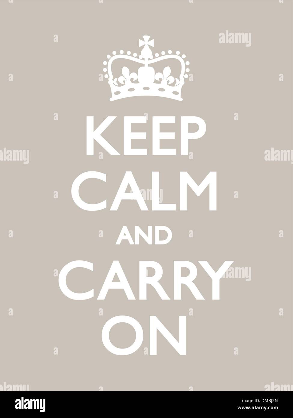 Keep Calm and Carry auf warmgrau Stock Vektor