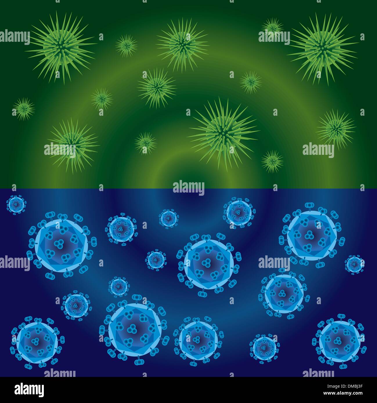 Abstrakte Bilder von Bakterien. Stock Vektor