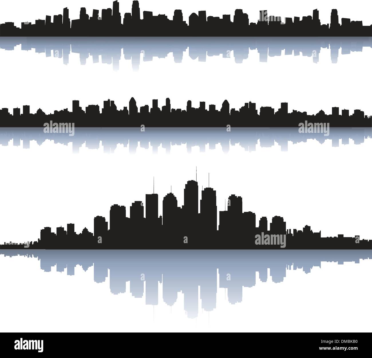 Stadtansichten-Silhouetten-Hintergrund Stock Vektor