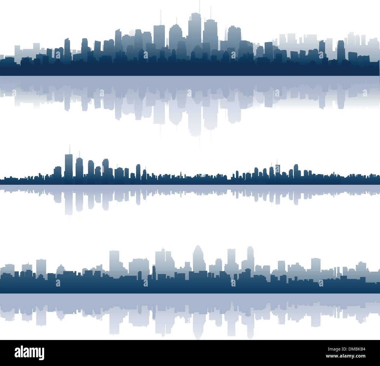 Stadtansichten-Silhouetten-Hintergrund Stock Vektor