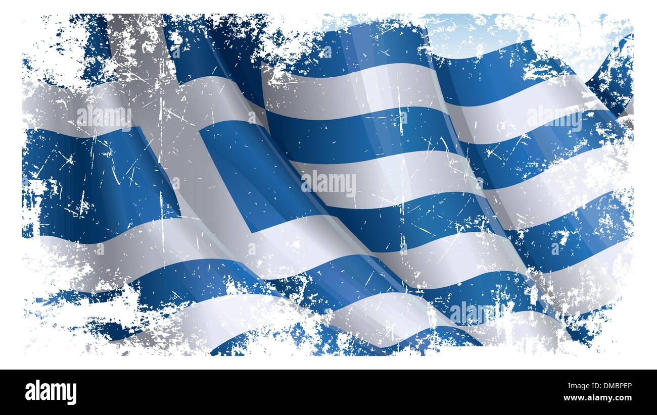 Griechische Flagge Grunge Stock Vektor