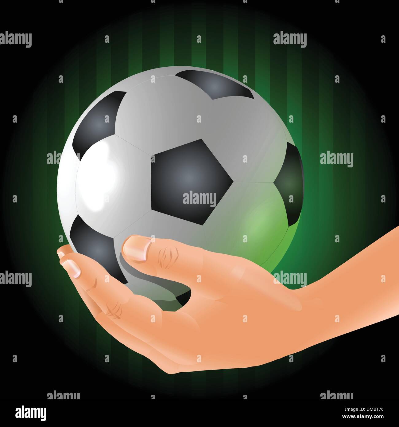 Fußball-Spieler hält den ball Stock Vektor