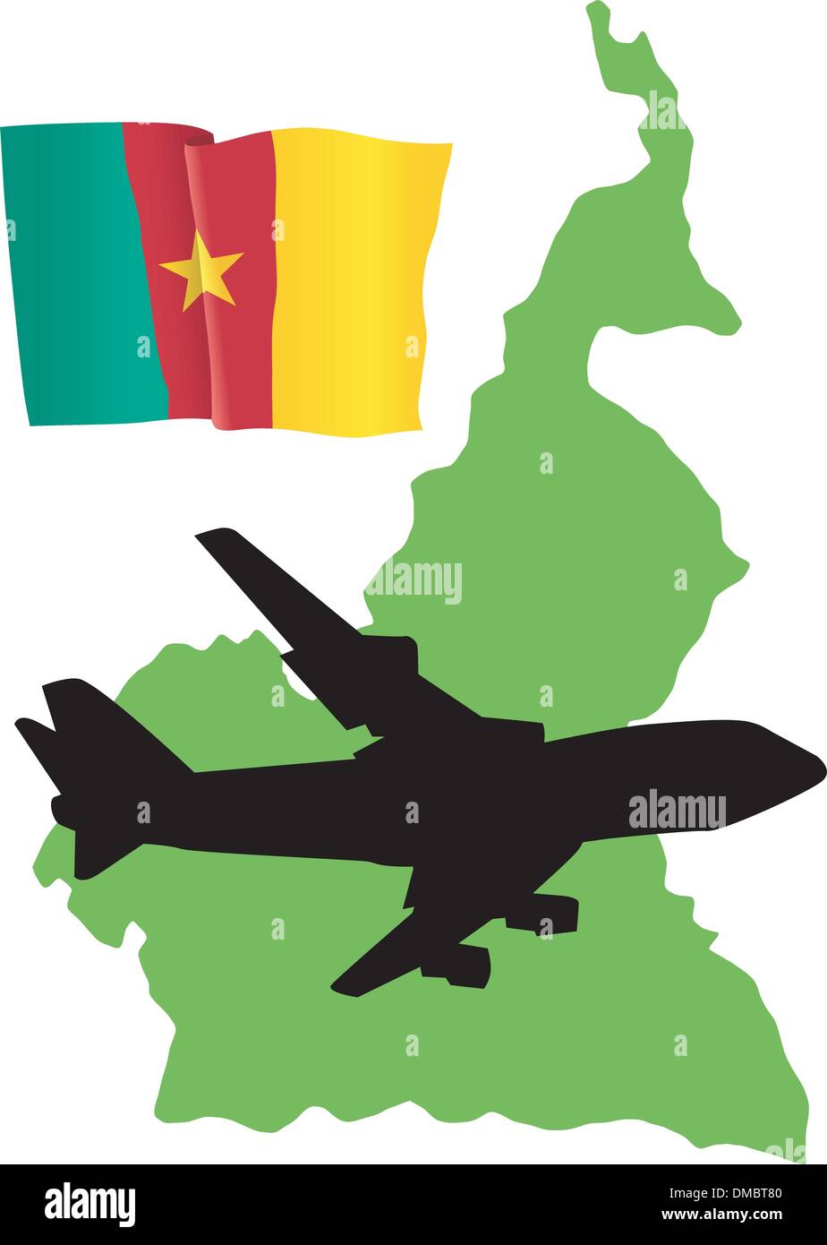 Flieg mit mir zum Kamerun Stock Vektor
