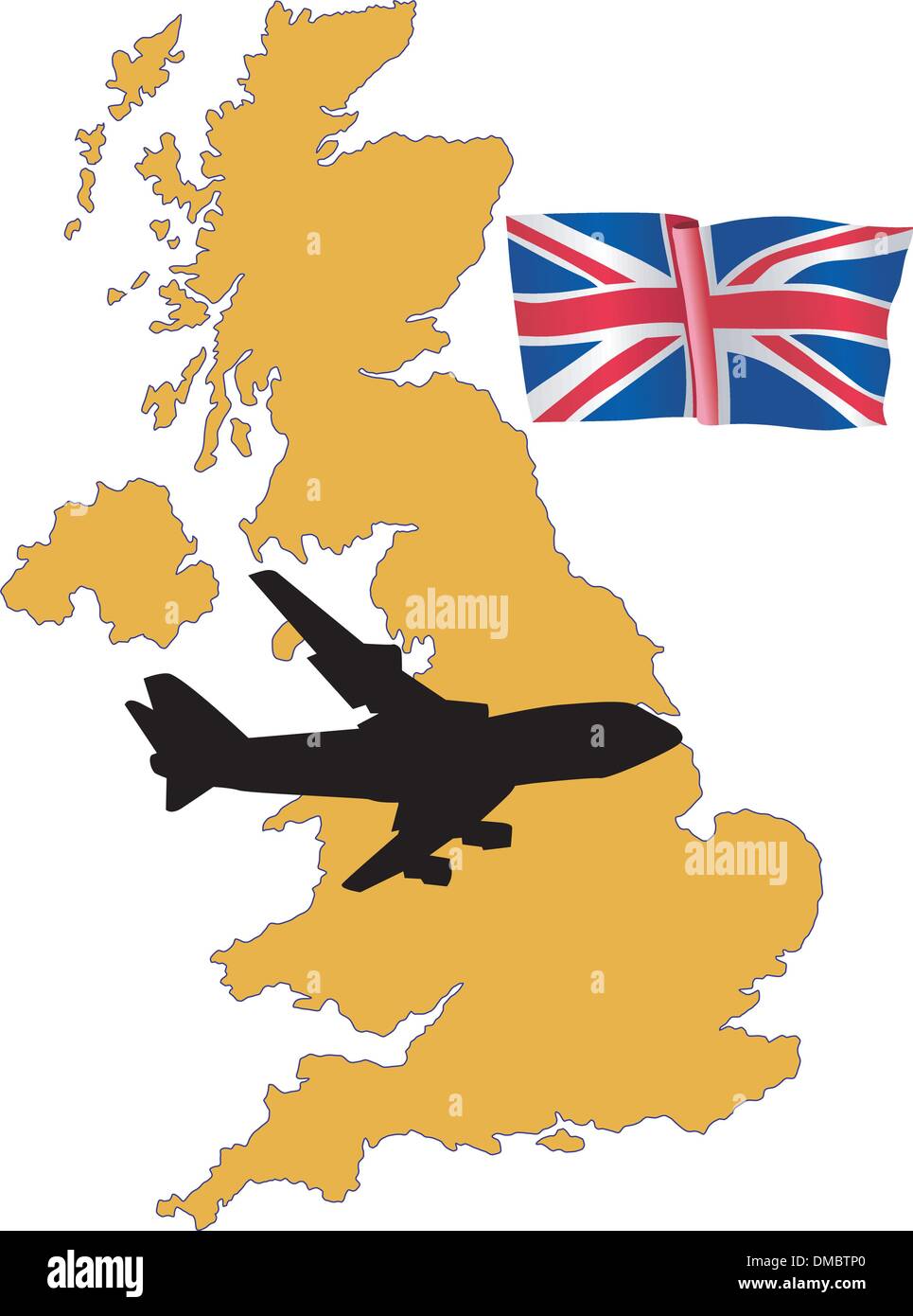 Flieg mit mir zum Vereinigten Königreich Stock Vektor
