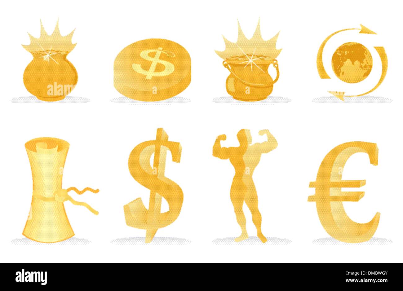 Gold-Symbole Stock Vektor