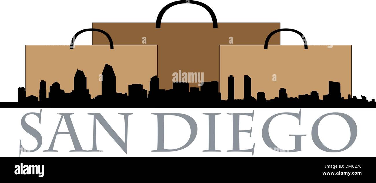 San Diego einkaufen Stock Vektor