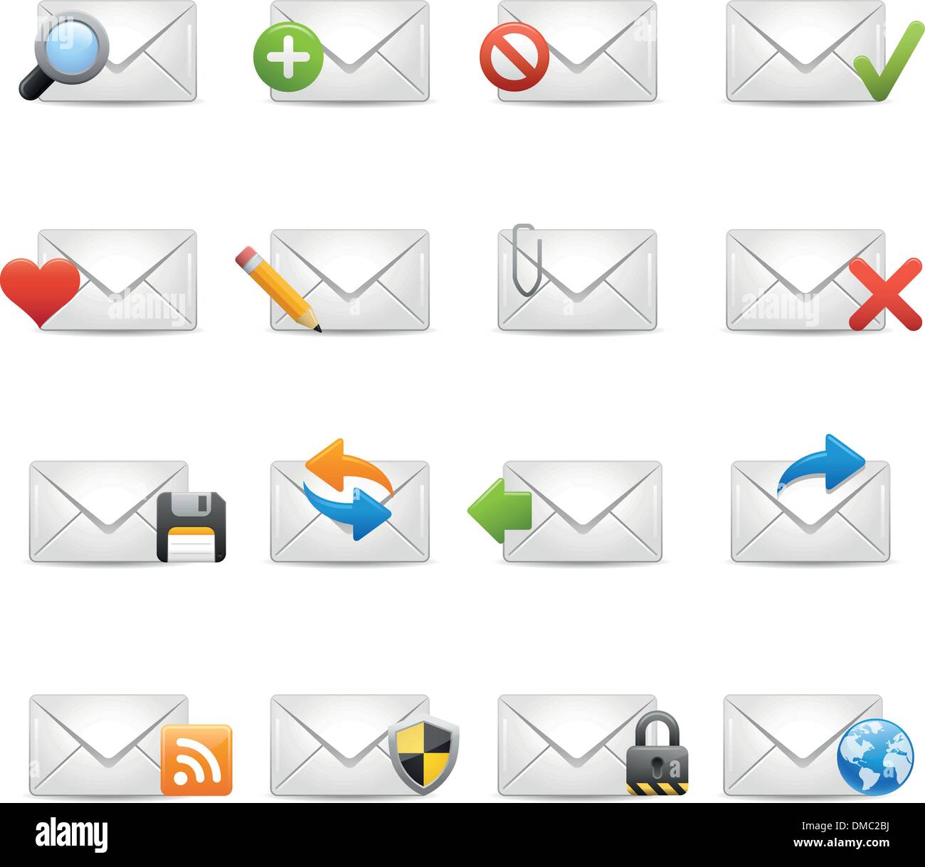 e-Mail-Icons - Set 1 von 3 / / Soft Serie Stock Vektor
