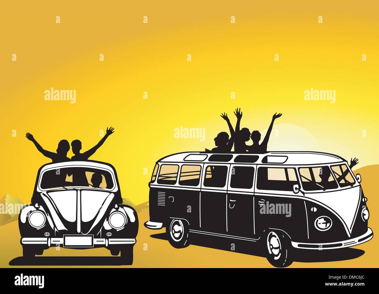 Reisen in den sechziger Jahren Stock Vektor