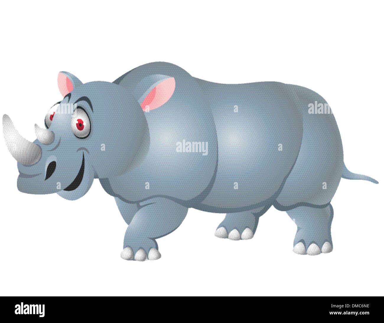 Rhino-Cartoon isoliert Stock Vektor