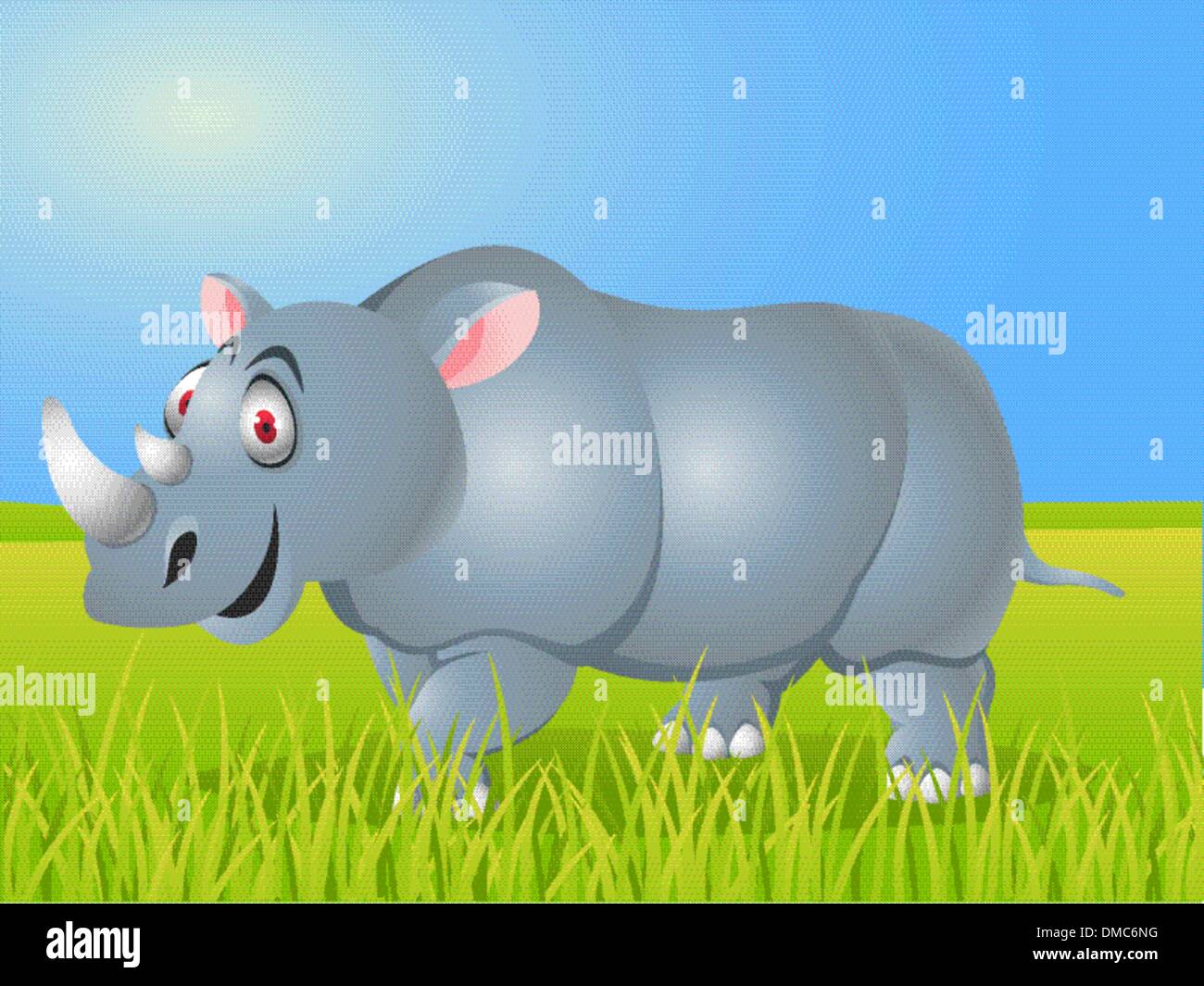 Rhino-Cartoon isoliert Stock Vektor